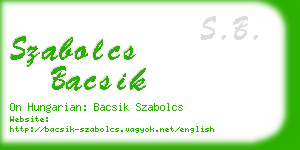 szabolcs bacsik business card